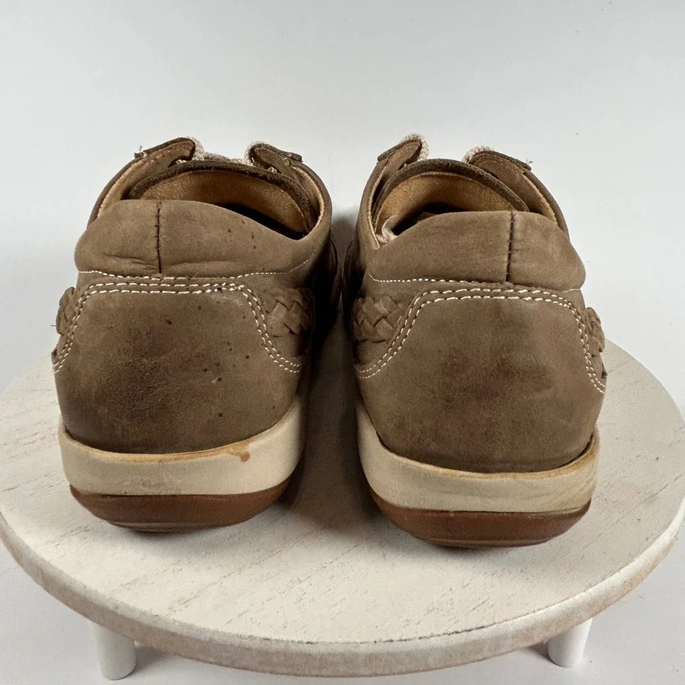Aetrex Dana Brown Leather‎ Comfort Walking Shoes Women's 9/9.5 Wide Width